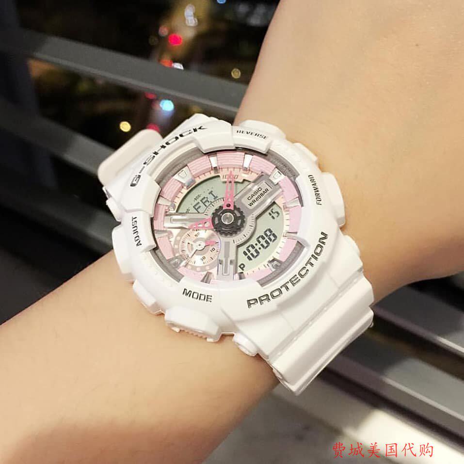 代购卡西欧手表gshock网红少女心樱花粉防水运动日韩腕表