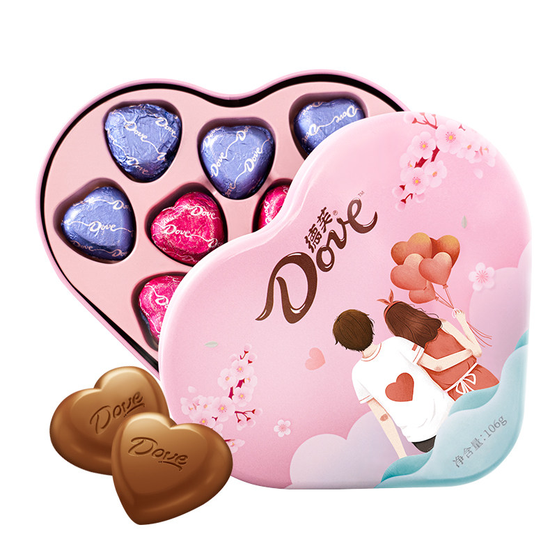 礼物巧克力德芙42g爱心礼盒情人节女友伴手生日夹心巧克力