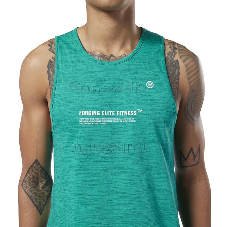 REEBOK/锐步Crossfit男子训练举重深蹲休闲运动无袖T恤背心EC1482