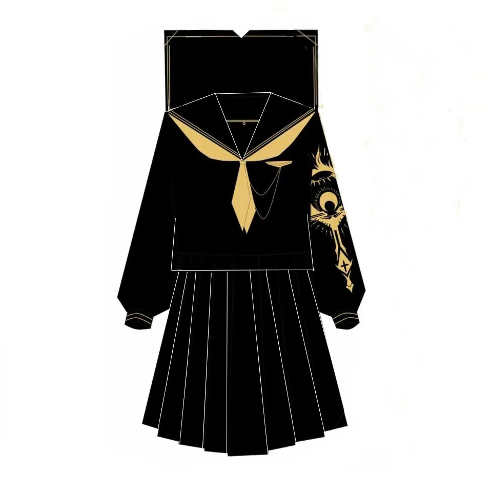 大婶家原创jk制服地狱之门日本水手重工刺绣不良学生校服