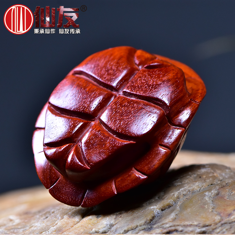 正宗印度小叶紫檀富甲天下龟甲龟壳手把件挂件文玩雕刻把玩木雕