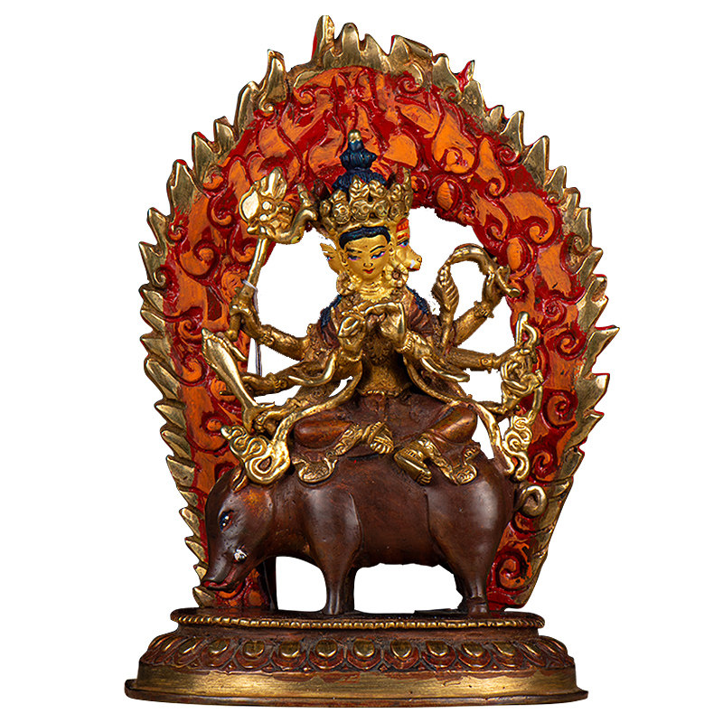 佛母佛像欧斯特积光尼泊尔铜鎏金客厅客厅摩利支菩萨摆件