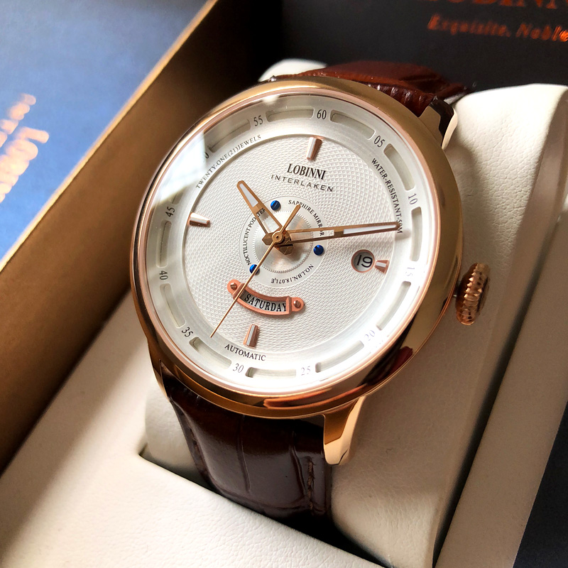 罗宾尼手表男国产官方正品2021新款男士休闲简约防水全自动机械表