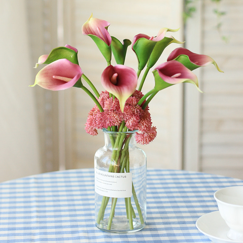 马蹄莲仿真花束套装假花pu绢花装饰花卉摆设摆件家居饰品餐桌花艺