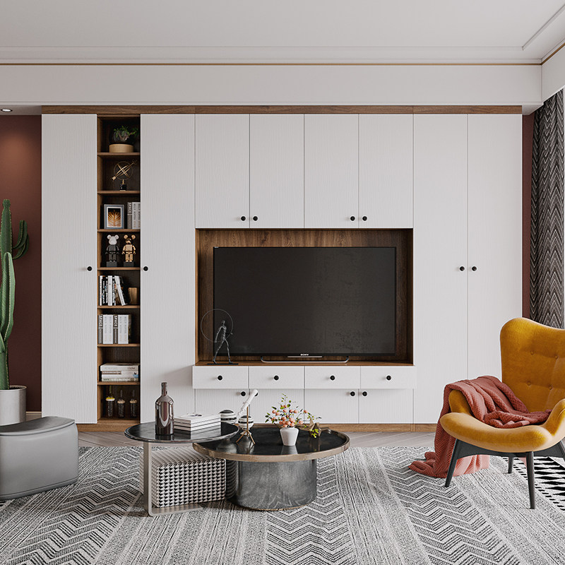 组合北欧电视柜墙柜客厅家用简约现代储物柜壁柜电视柜