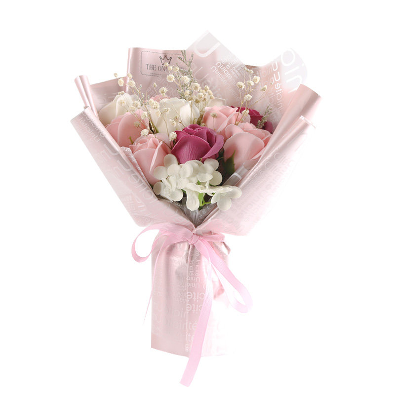 创意礼物玫瑰花小型花束仿真假鲜花毕业拍照手捧花生日送女友闺蜜