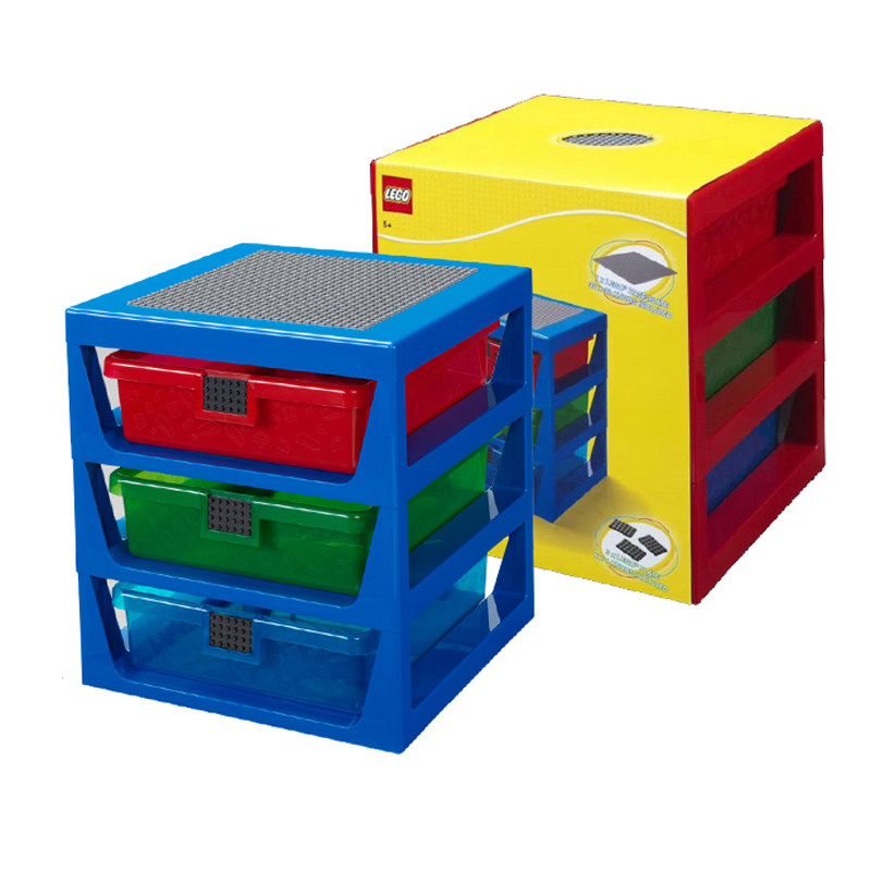 乐高lego玩具积木木桌抽屉物架收纳儿童多功能塑料积木