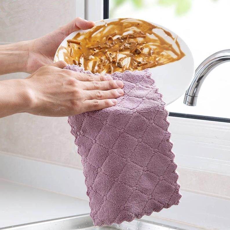 洗碗布不沾油抹布厨房吸水擦碗百洁布不掉毛擦桌擦手擦手巾清洁巾