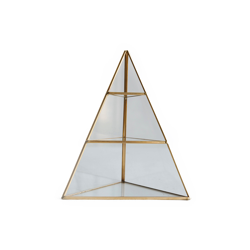 三角形玻璃首饰架 耳环饰品收纳vintage道具立体欧式复古珠宝盒