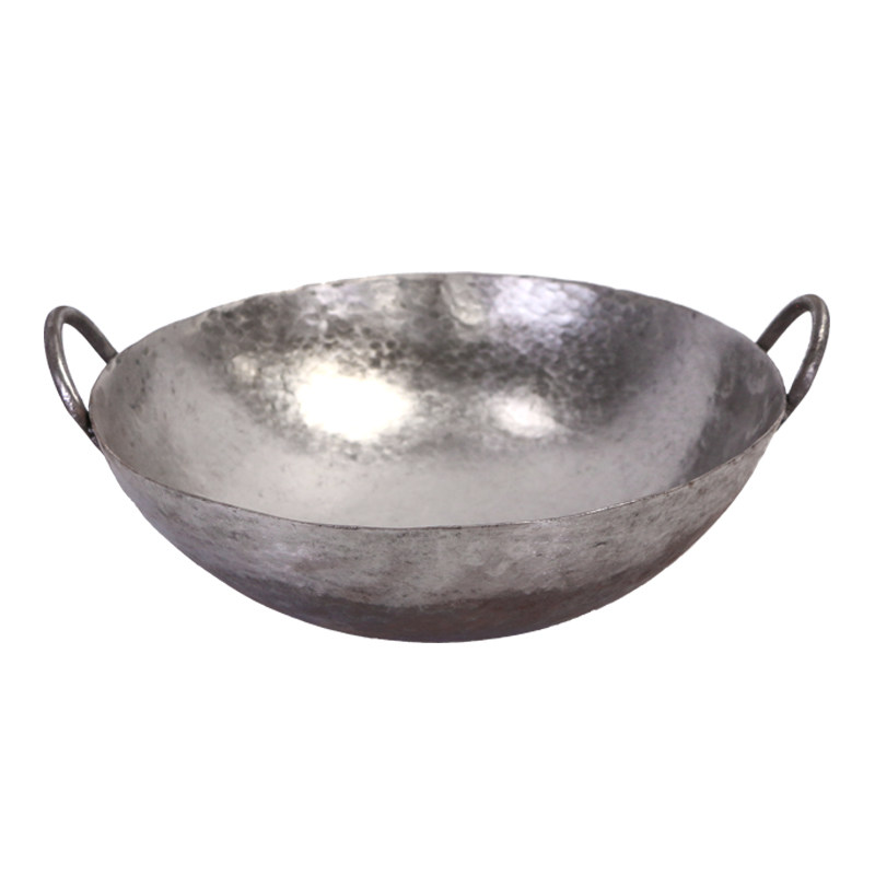 铁锅章丘家用手工锻打圆老式加厚双耳农村燃气灶炒锅