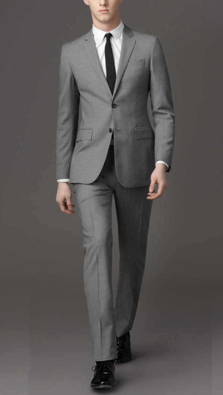 团购西服男套装修身职业装正装上班工作服灰色西装结婚新郎礼服