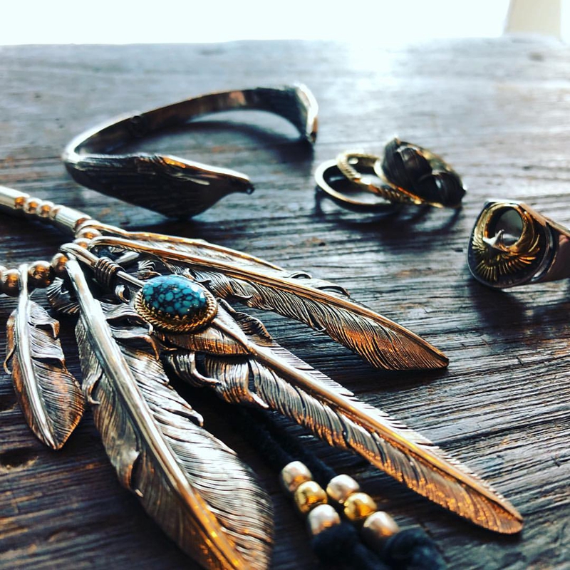 日本正品代理horizonblue银饰烟熏双头四目手镯手镯