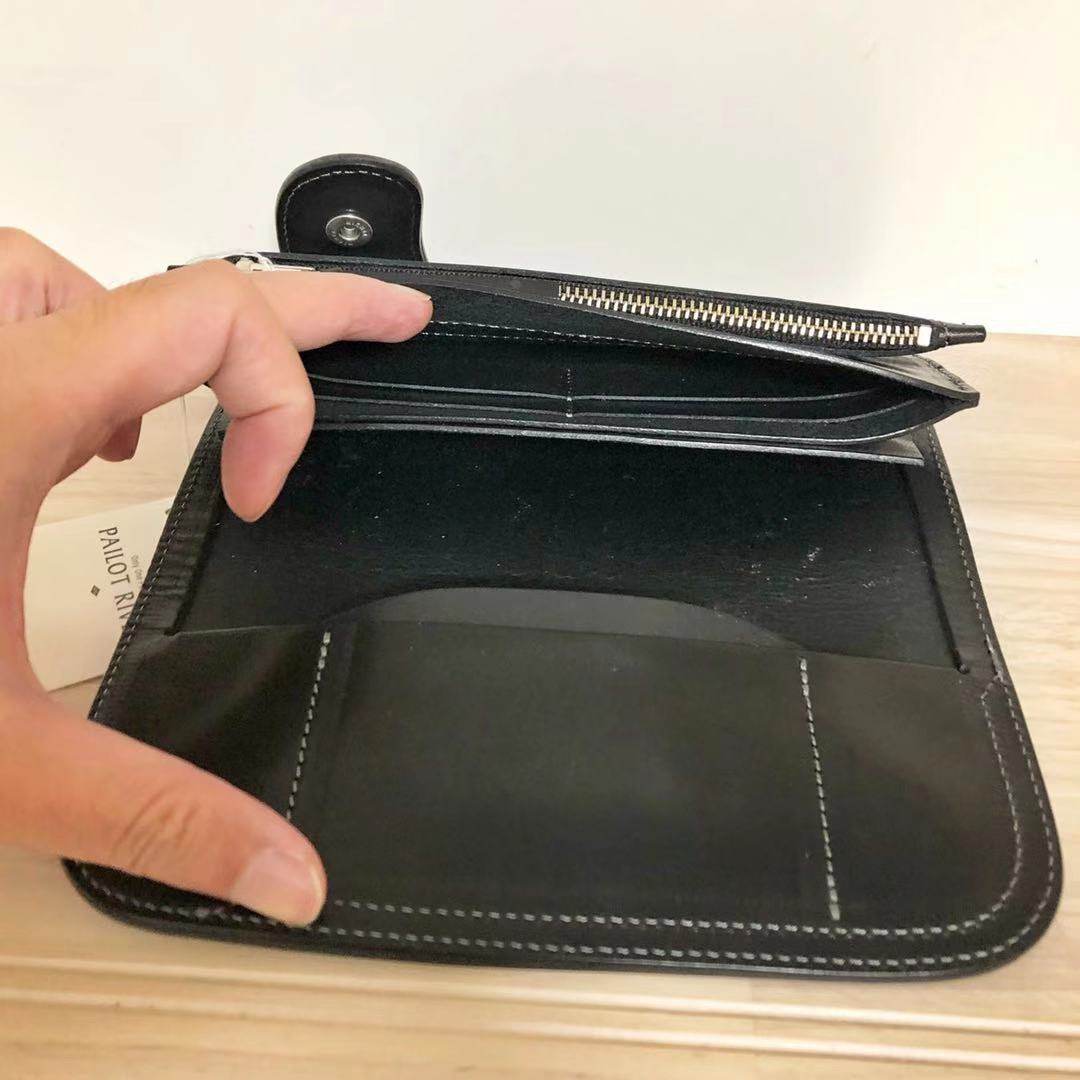 日本redmoon红月prcw02bdz马缰皮牛皮无绳男士机车长钱包钱包