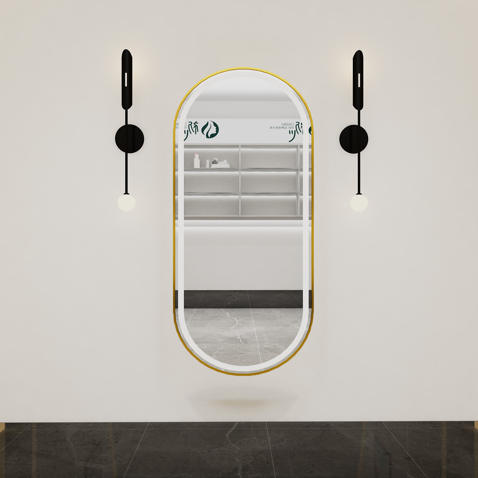 美容美发镜理发镜led灯镜触摸开关镜高清银镜发廊镜智能镜网红镜