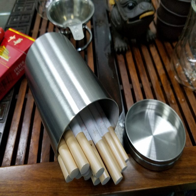 不锈钢香烟罐男士卷烟盒香菸盒金属烟筒装香烟的罐子装50/80支烟