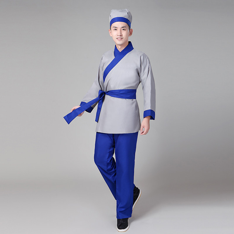 古装店小二服装平民百姓男家丁服务员仆人工作服书生戏服演出服秋