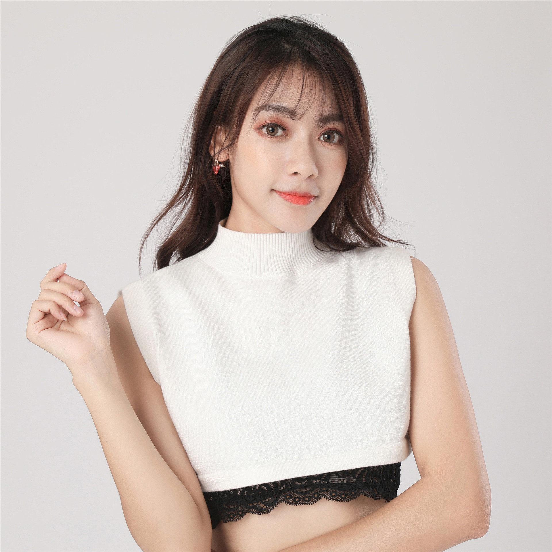 小雪之屋针织毛衣衣时尚半高高领假领子女百搭假领