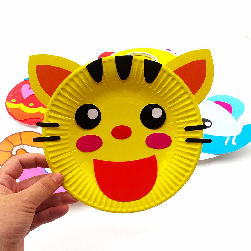 儿童纸盘贴画diy手工制作材料包幼儿园宝宝亲子创意贴纸玩具3-6岁