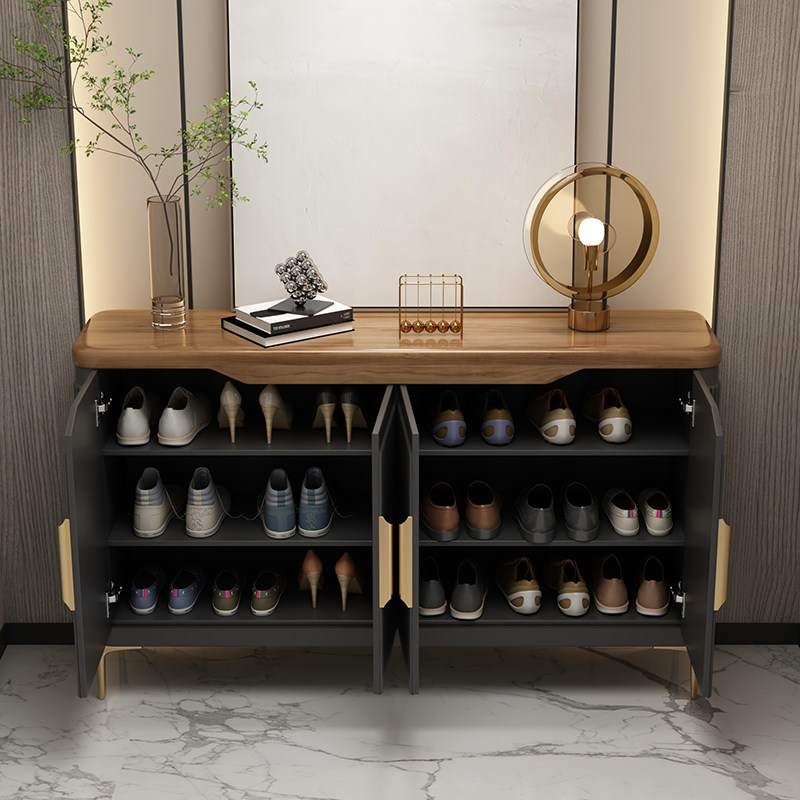 意式轻奢风玄关柜简约现代实木门厅柜靠墙装饰柜走廊过道柜走廊柜