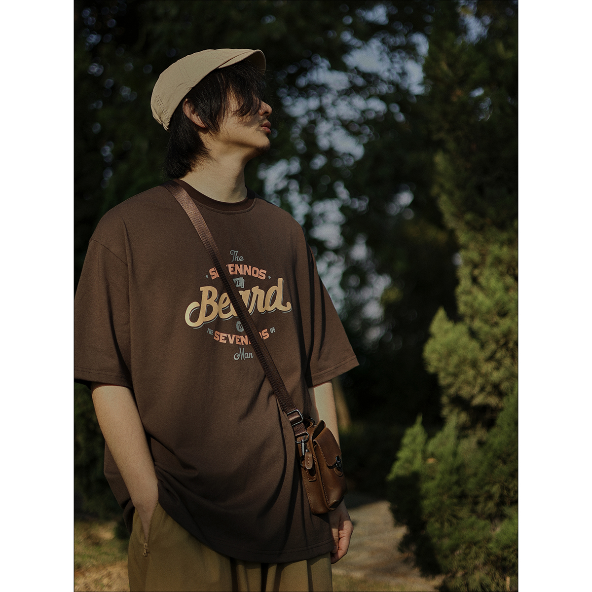 危机青年 美式复古印花短袖T恤男女 日系休闲圆领宽松套头短tee潮