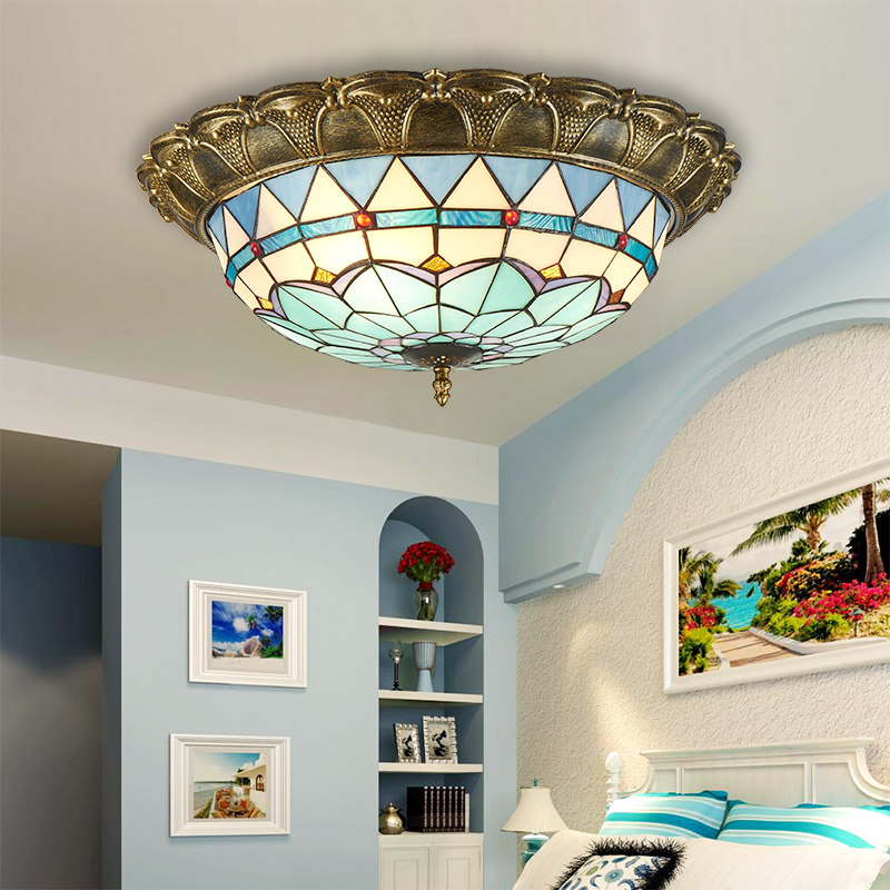 地中海风格灯具卧室房间吸顶灯美式田园客厅餐厅灯创意楼道阳台灯