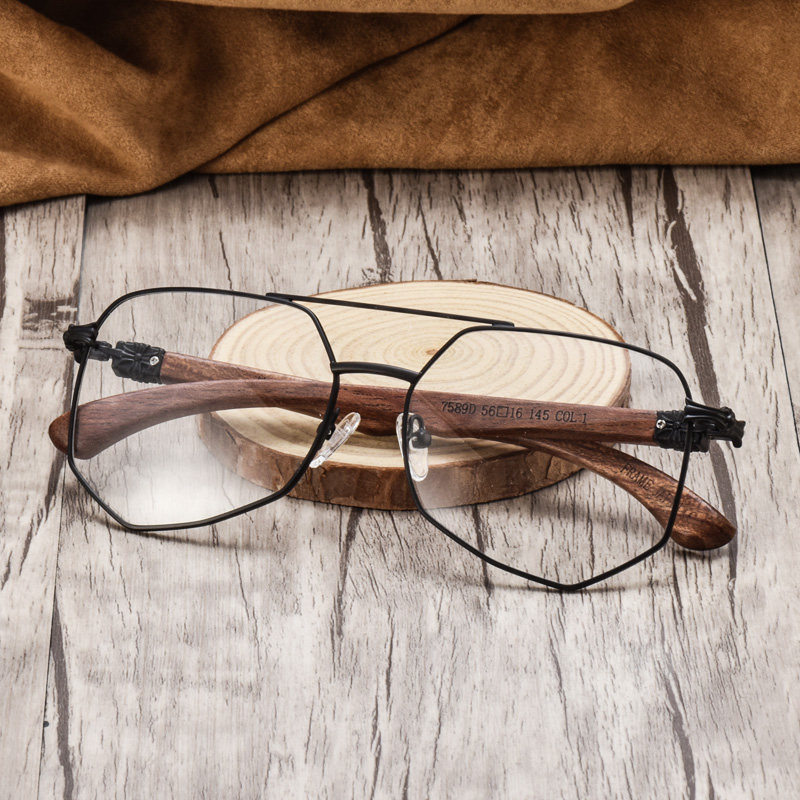 眼镜美式复古男潮多边形眼睛框架女韩版个性圆脸眼镜架