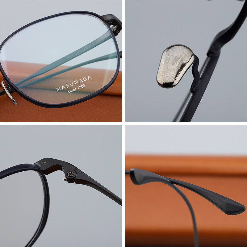 masunaga增永光学眼镜男日本手方形全框近视镜架眼镜架