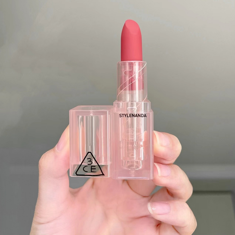 3ce口红透明琥珀丝绒哑光hazyrose木质玫瑰chillmove唇膏