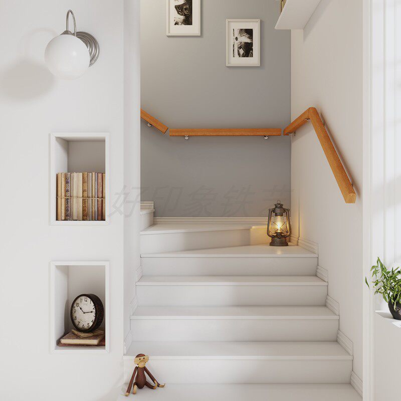 扶手简约靠墙楼梯实木欧式家用幼儿园老人室内楼梯扶手