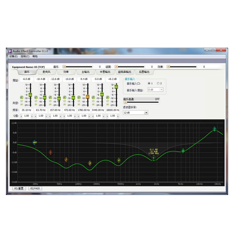 效果韵乐x3x5前级调音数据线连接线模板视频教程效果器舞台