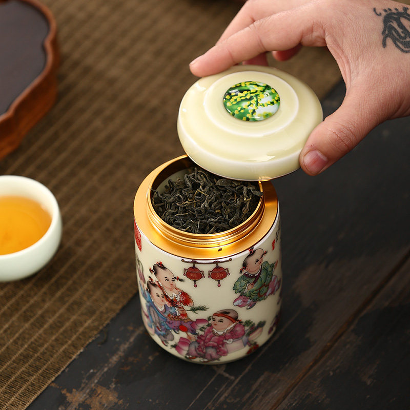 茶叶罐陶瓷小号迷你随身便携携带家用旅行行装茶叶罐