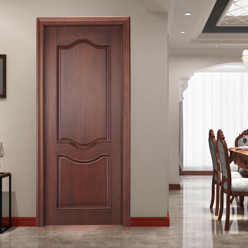 简约中式实木门胡桃原木木门套装卧室烤漆房间室内门