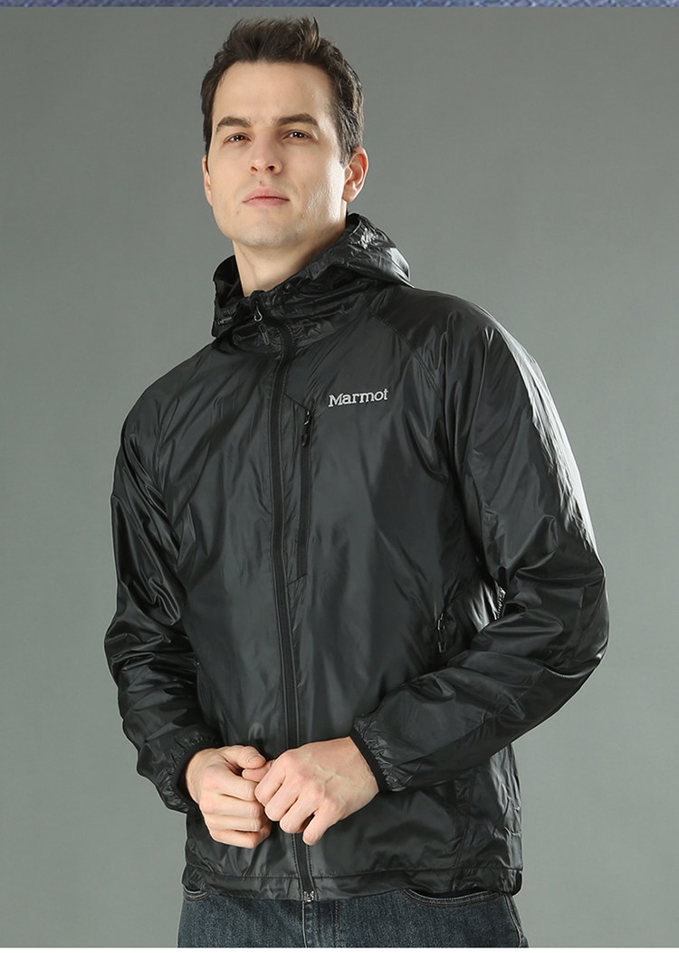 专享透气神衣连帽男式收纳暖可保暖轻薄marmot户外休闲衣