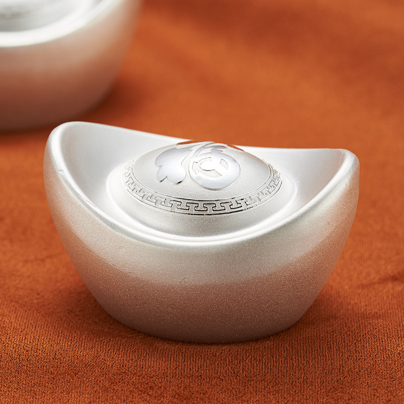 顺钦银楼s999银元宝 足银投资实心纯银元宝 摆件银子银锭白银礼品