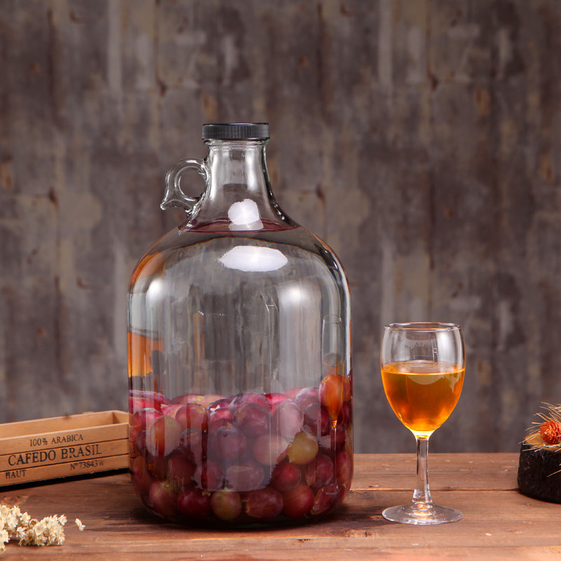 酒瓶玻璃葡萄自酿酿酒容器美国加州红酒小口密封罐