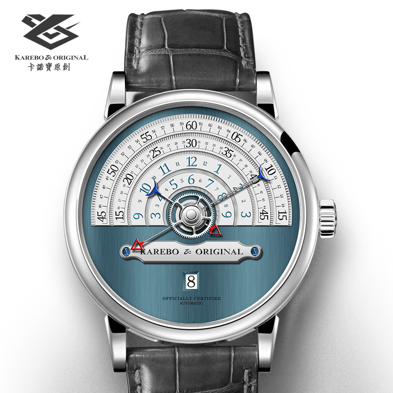 卡诺宝男表个性原创超薄瑞士SW全自动机械机芯时尚防水皮带手表男
