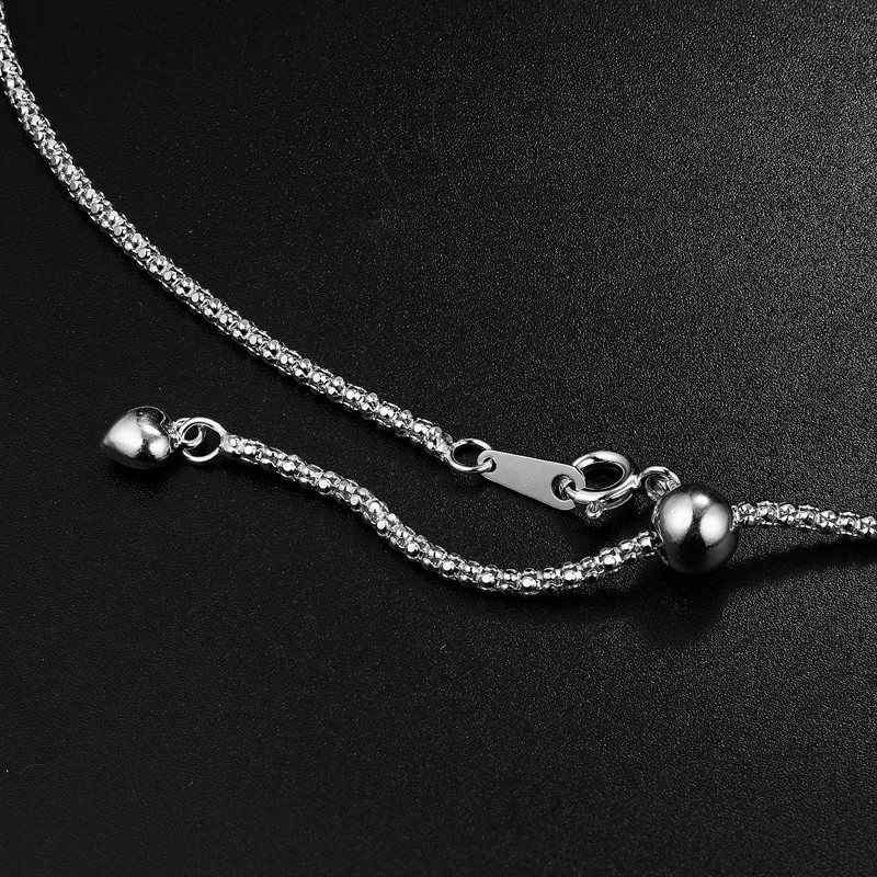 时尚纯银镀金意大利项链爱心锁骨银玫瑰金色毛衣链条