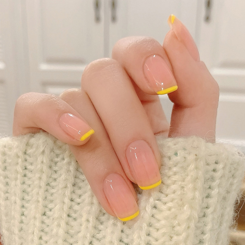 光疗指甲油2020年新款柠檬黄冰透指甲网红流行流行色甲油胶