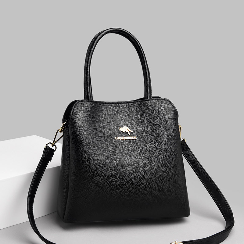 袋鼠正品手提包女士真皮包包2021新款时尚百搭女士包袋