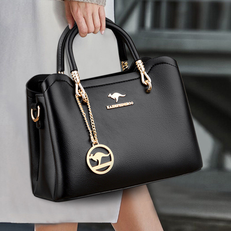 皮包正品袋鼠时尚包包女2022新款百搭真皮手提通用款女包