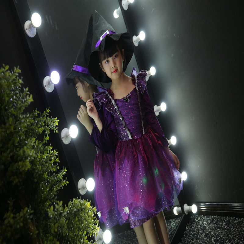 儿童蝙蝠女童万圣节服装cosplay女巫神秘魔幻礼服儿童演出服