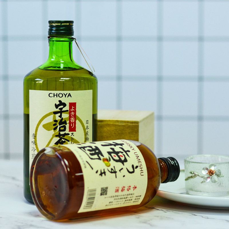 2瓶装日本俏雅choya宇治茶梅酒明石威士忌本格梅酒梅酒