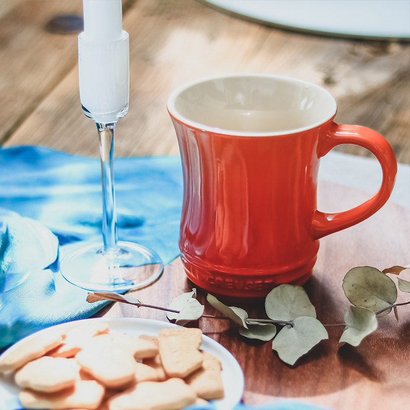 法国进口酷彩lecreuset马克陶瓷咖啡杯简约纯色家用咖啡杯