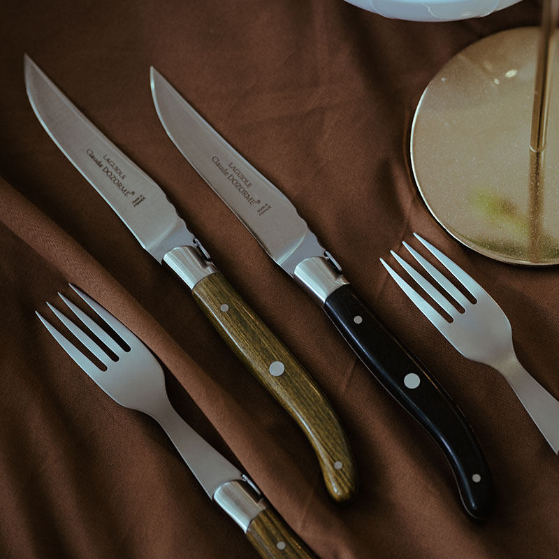法国claudedozorme狼头世界之木不锈钢西餐餐具套装刀叉牛排刀