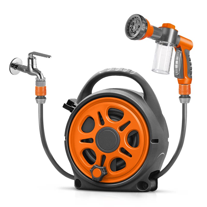 高压水枪家用接水龙头水压枪带泡沫壶洗车专用水管收卷器喷头浇菜