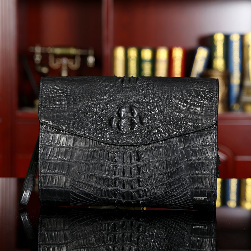 卡梵蒂鳄鱼皮手拿包新款精品手包男包真皮钱包男士夹包