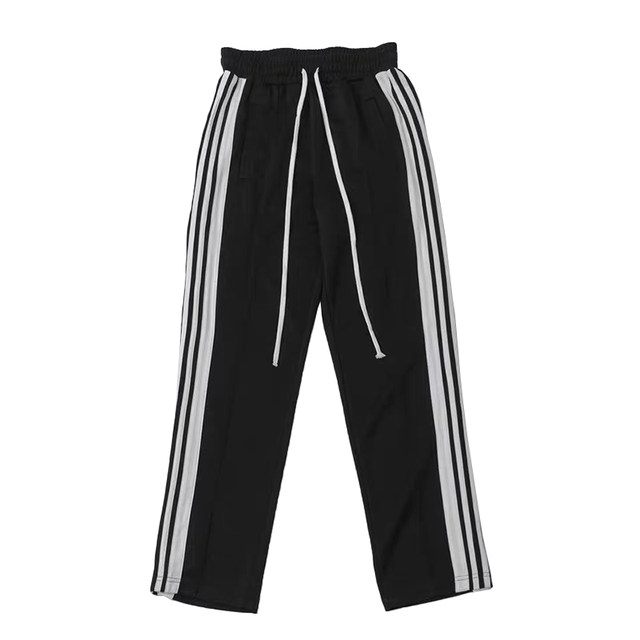 HELIPORT apron tide brand black and white striped straight breasted pants high street trousers loose men and women face hip-hop HELIPORT apron tide brand black and white striped straight breasted pants high street trousers loose men and women face hip-hop
