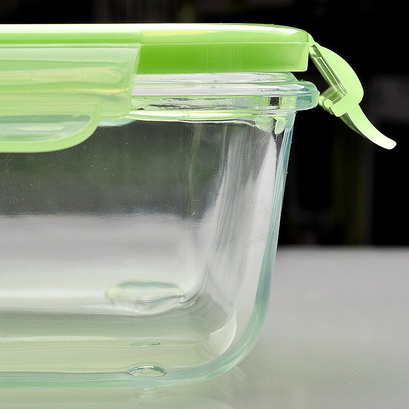 生活谷方形计时耐热玻璃保鲜盒微波炉饭盒玻璃饭盒密封便当盒饭盒