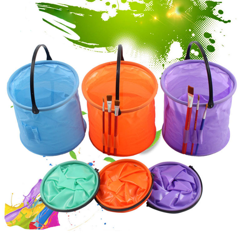 美术生水水彩水粉国画书法绘画专用可折叠小号水桶