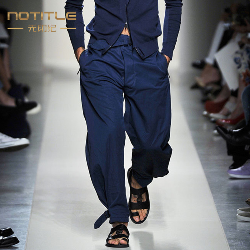 大牌同款男士休闲裤小脚哈伦裤英伦宽松2022春季大码潮流束脚裤子